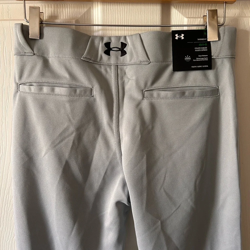 Under Armour Boys Youth Grey Baseball Pants Size YL/JG/J-G NWT‎